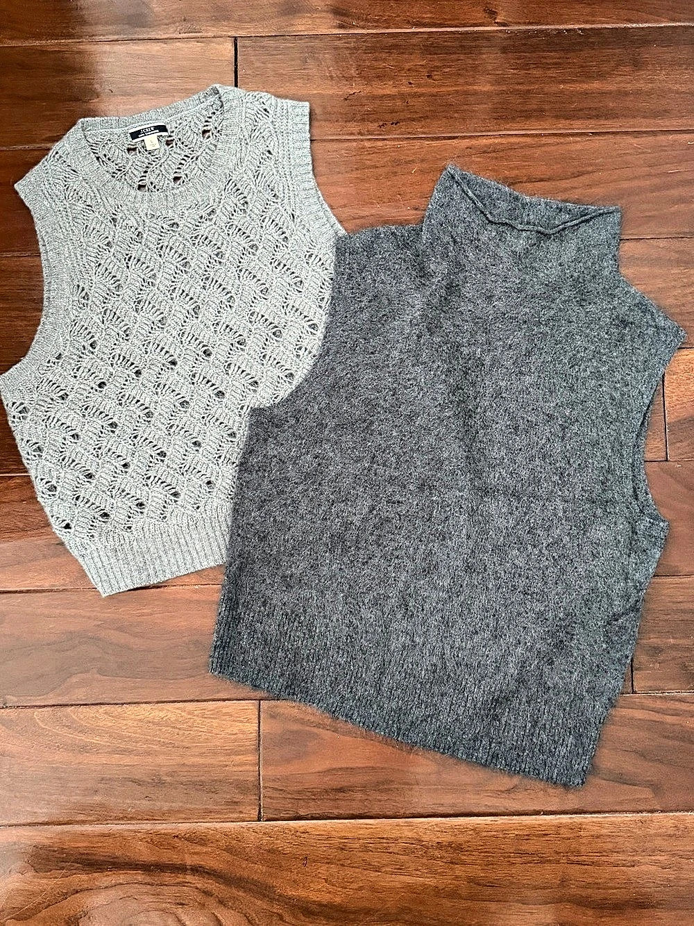 J.Crew Cashmere Sleeveless Sweater M (guess like a L) & Vest Gray Medium bundle